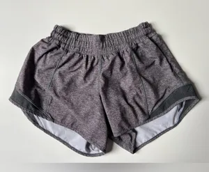 Lululemon Hotty Hot Short II Long 4” Heathered Black Grey Women’s Shorts Size 4 thumbnail 4