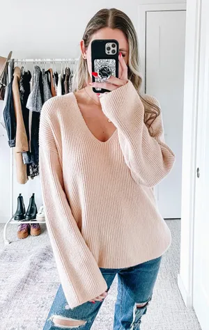 Nordstrom Light Pink Pullover Sweater thumbnail 1