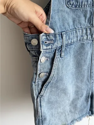 Madewell Adirondack Short Denim Overalls Benham Wash Size Small thumbnail 6
