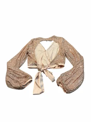 MABLE sequin crop top with tie back thumbnail 4