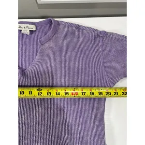 Madeline &‎ Monroe Purple Waffle Knit Cropped V Neck Long Sleeve Top Size M thumbnail 8