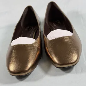 Naturalizer Size-8W Womens Chelsea Gold Leather Square Toe‎ Ballet Flats thumbnail 5