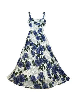 Vintage Floral Midi Dress Sequin Beaded 90s Y2K Feminine Cottagecore Party thumbnail 4