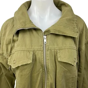 Zara Olive Green Zip Up Collared Long Sleeve Military Outdoor Jacket Coat Sz XS thumbnail 3