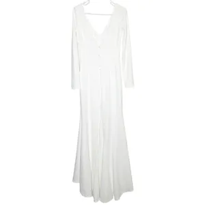 NWT Lulus Feeling of Forever Maxi Dress Bridal Bride Women's White Size Medium thumbnail 4