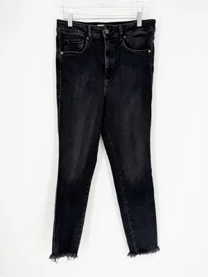 Free People High Rise Raw Hem Jegging Skinny Jeans Women’s 31 Faded Black thumbnail 2