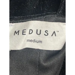 Medusa Women's Black Faux Suede Sleeveless Squareneck Crop Corset Tank Top Sz M thumbnail 3