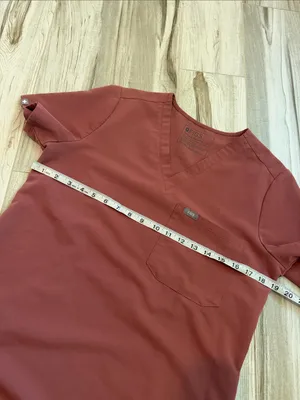 Figs Catarina Scrub Top Size Small Brown Red thumbnail 6
