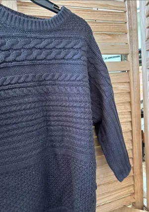 dressbarn Ladies Charcoal Cable Knit Crewneck Sweater Elbow Sleeves Small thumbnail 1