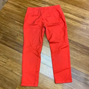 Zara Basic Red Trousers Pants High Rise‎ Utility Pockets Women Size 10 Career thumbnail 5