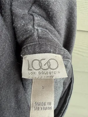 LOGO by Lori Goldstein Gray hoodie Sweatshirt with Drawstring thumbnail 5