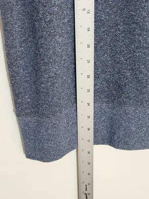 Banana Republic Womens Heather Blue Quarter Zip Pullover Sweater Size Large thumbnail 6
