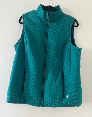 Talbots Teal Blue Quilted Puffer Vest Large Outdoors Hiking Lightweight Travel thumbnail 1