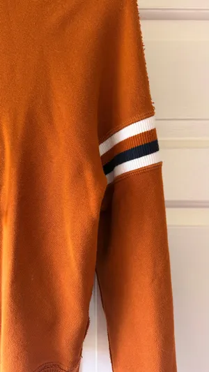 Abercrombie & Fitch Orange Cropped Hoodie Small Varsity Sweatshirt thumbnail 2
