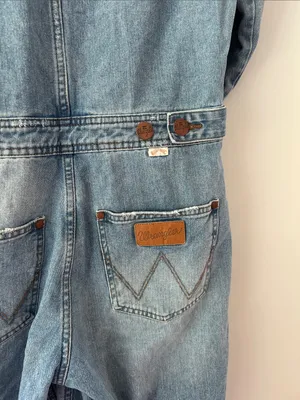 Billabong x Wrangler|Light Wash Distressed Denim Jumpsuit sz M thumbnail 6
