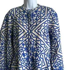 Sézane NWT Alizia Dress Sz 38 Linen Cotton Blend Texuted Embroidered thumbnail 9