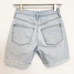 Madewell Mid Length Shorts Size 23 Blue Light Wash High Rise Preppy Coastal Chic thumbnail 10