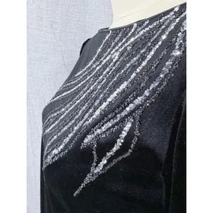 Vintage Barad & Co Black Silver Embellishment Long Sleeve Gown by Tom Bezduda S‎ thumbnail 2