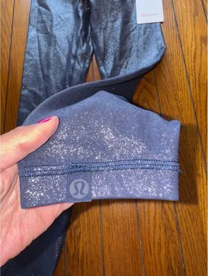 Lululemon Size 4 Align HR 25" Shimmer, Luxe Shine Foil True Navy/Silver NWT thumbnail 4