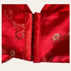 I.AM.GIA. Red Floral Jacquard Satin V-Neck Cropped Top Size Small thumbnail 7