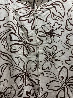 Sincerely Jules Cream Midi Skirt with Brown Floral Outline thumbnail 3