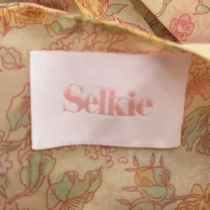 Selkie Hans Christian French Puff Dress‎ Yellow Floral Organza Midi Medium EUC thumbnail 9