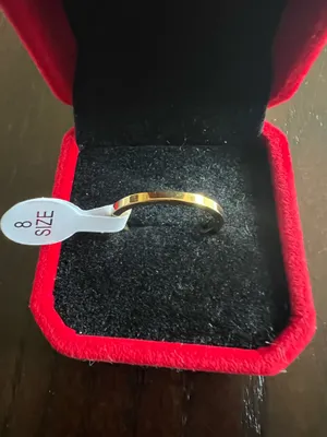Women’s 10k Gold Plated 2mm Band Size 8 thumbnail 2