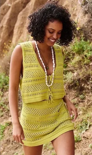 ✨ Free People Mairead Fauxchet Crochet Beach Set XS Boho Coastal ✨‎ thumbnail 1