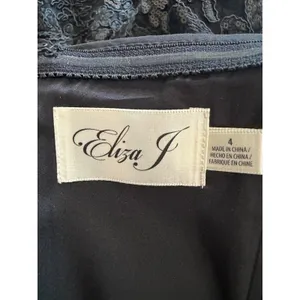Eliza J Black Dress Sequin Lace Off Shoulder Puff Sleeve Size 4 Glam Cocktail thumbnail 10