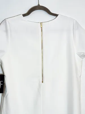 Lulus Ivory Mini Short Sleeve Shift Dress Size Small NWT thumbnail 5