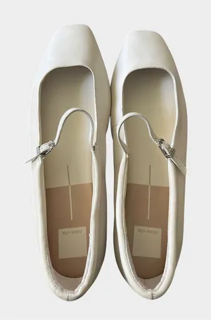Dolce Vita Reyes Ivory Leather Mary Jane Ballet Flats Women’s Size 12 thumbnail 1