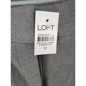 LOFT Womens Dress Pants Gray Flare Leg Silver Button Detail 12 thumbnail 5