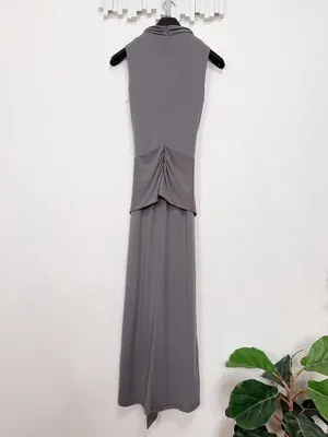 NIA Victoria Soft Silhouette Maxi Dress Grey Size Small thumbnail 10