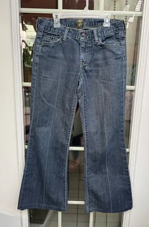 X😻7 For All Mankind Blue Flare Dojo jeans thumbnail 1