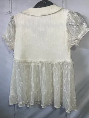 Ivory Lace Overlay Girls' Top Size L thumbnail 2