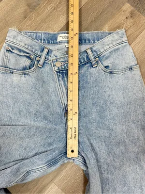 Abercrombie & Fitch 90s‎ Straight High Rise Crossover Jeans Stone Wash Blue 8 thumbnail 12