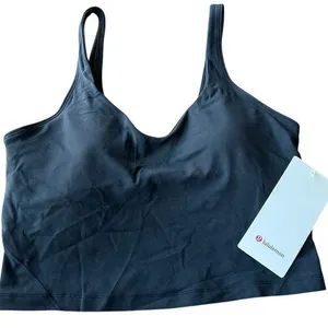 Lululemon Women’s 10 Align Tank Solid Black Fitted Crop Padded Basic Trendy New‎ thumbnail 2