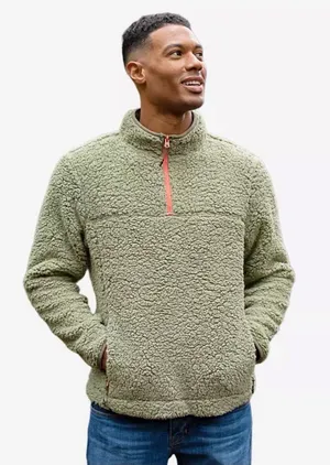 chubbies Green Lasso High-Pile Quarter-Zip Pull Over Size Large - C11-663 thumbnail 1
