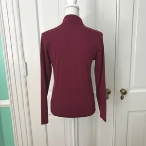 Burgundy‎ Quarter Zip Pima Cotton Golf Sweatshirt thumbnail 2