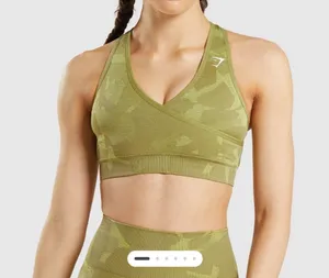 Gymshark Sports Bra Camo Green thumbnail 1