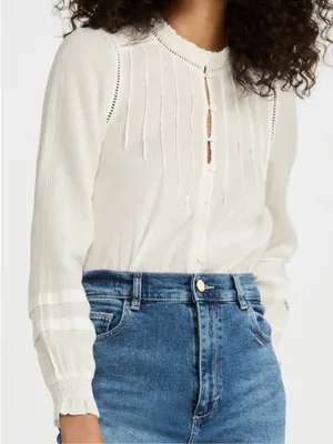 Faherty Willa Organic Cotton Top Ice Blue Size Large thumbnail 1