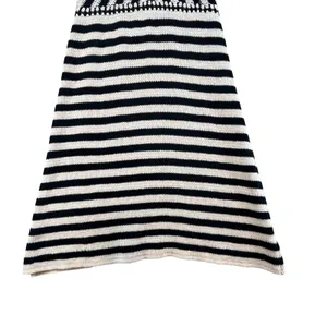 Miou Muse Women Crochet Dress Black Striped Boho Festival Summer‎ Midi S thumbnail 4