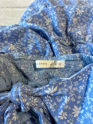 Altar’d State Blue Floral Tiered V-Neck Women's Dress Coastal Size XS thumbnail 4