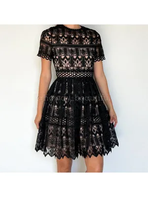 Alexis Black Crochet Guipure Lula Dress Size XS thumbnail 7