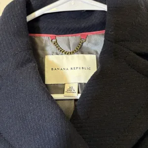 Banana Republic Women's‎ Double Breasted Navy Pea Coat With Gold Buttons XS thumbnail 4