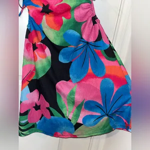 Gianni Bini Lined Y2K Resort Retro Maximalist Floral Tropical Cutout Mini Dress thumbnail 11