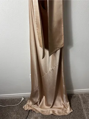 Show Me Your Mumu Lisa Maxi Dress Champagne Satin L thumbnail 5