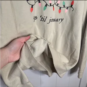 Gildan Retro Christmas Sweatshirt “Christmas lights up til January” Taylor Swift thumbnail 4