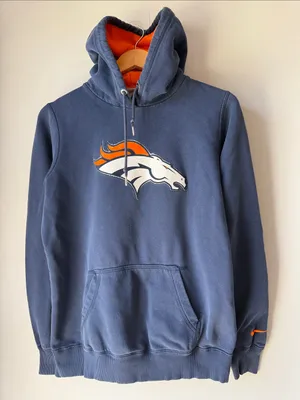 Denver Broncos Nike Navy Hoodie Pullover Sweatshirt thumbnail 1