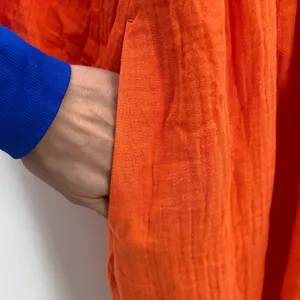 NWT J. Crew Orange Gauze Smocked Waist Midi Maxi Balloon Sleeve‎ Cotton Dress XS thumbnail 9